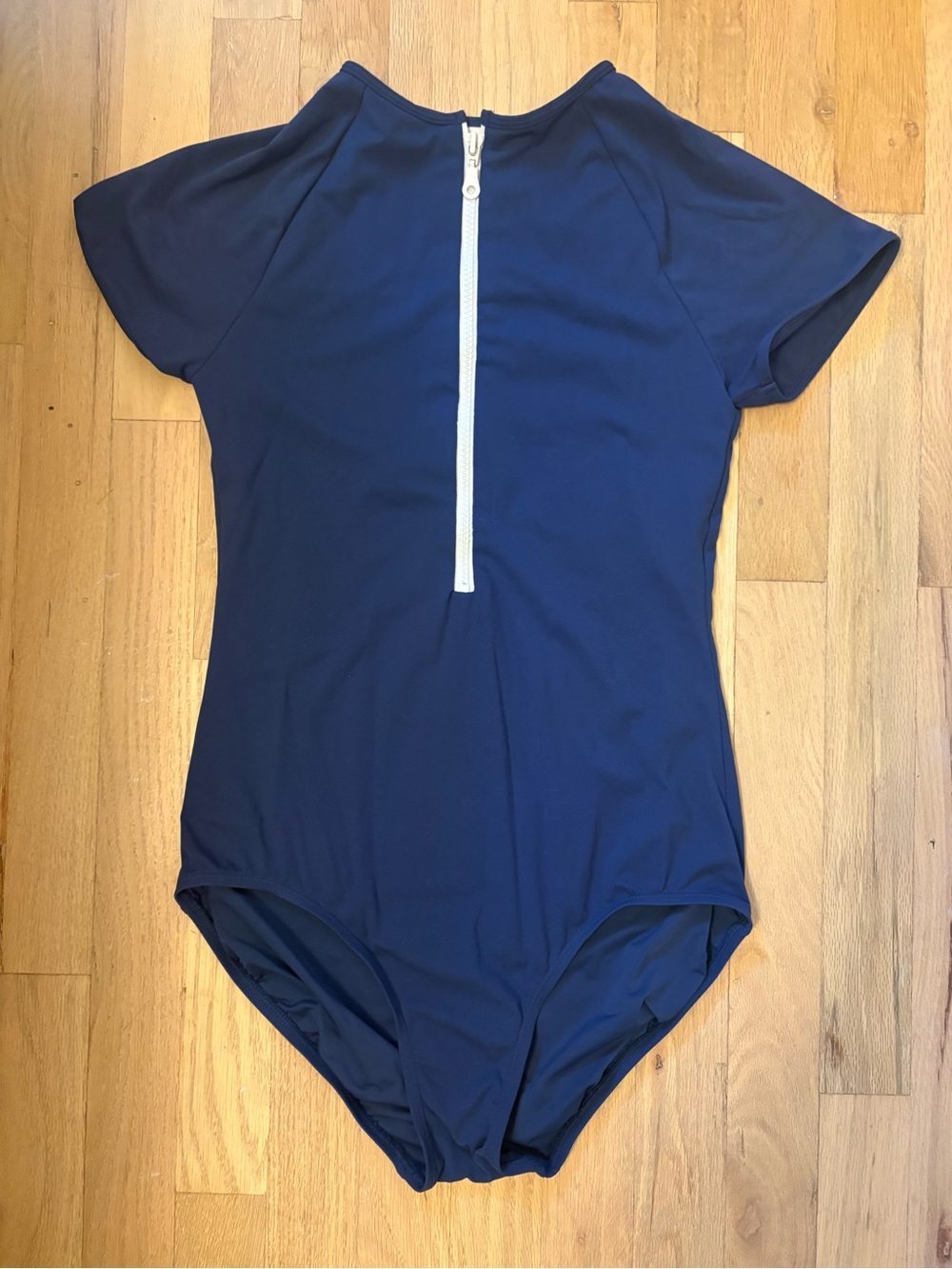 Hermoza Navy Blue One-Piece Swimsuit with Zip